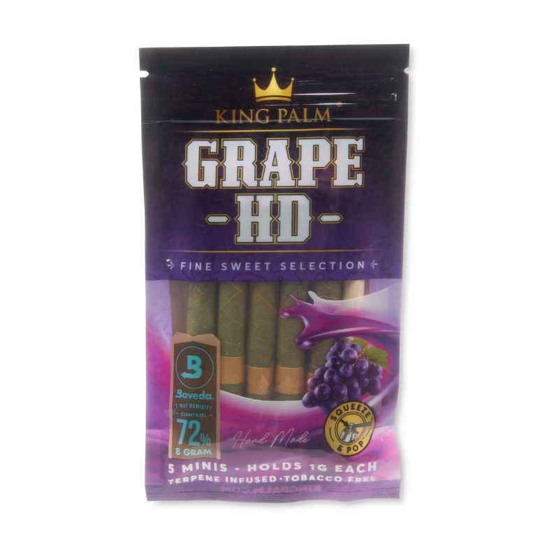 RTL - King Palm Mini Flavored Leaf Tubes Grape HD 5 Per Pack