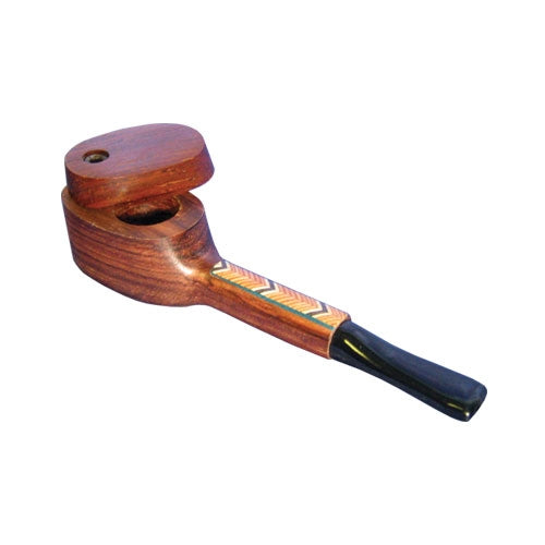 Wooden Hand Pipe w/Native Inlay | The Mill