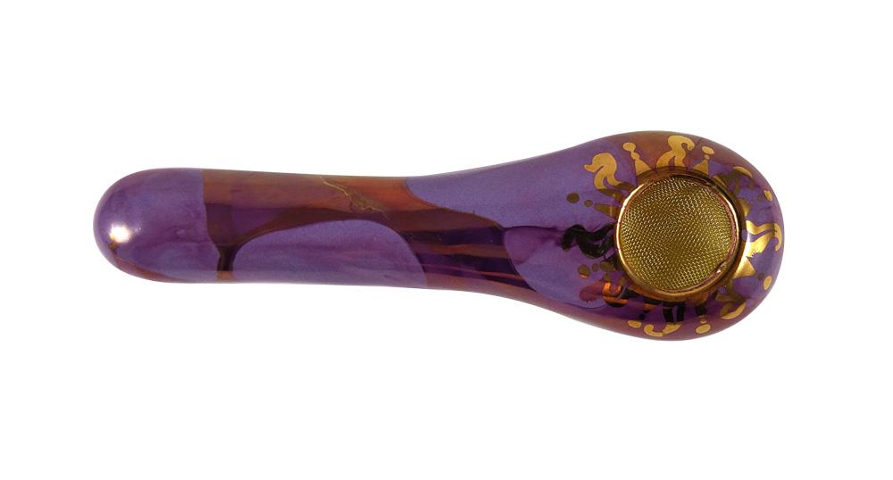 Porcelain Gold Spoon Pipe | H&F