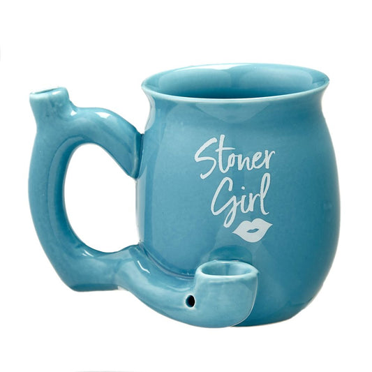 Ceramic Mug w/Pipe - Stoner Girl Teal | Premium Roast & Toast