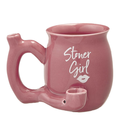 Ceramic Mug w/Pipe - Stoner Girl Pink | Premium Roast & Toast