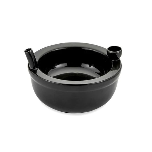 Ceramic Cereal Bowl w/Pipe - Black | Premium Roast & Toast