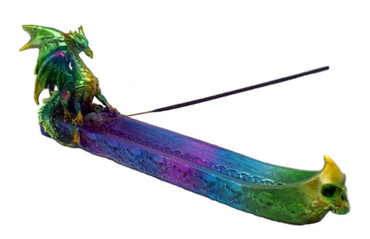 12" MULTI-COLORED DRAGON INCENSE BURNER  2866