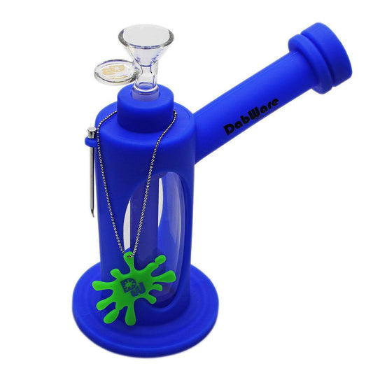 Hybrid Bubbler - Silicone & Glass - Dabware Platinum 8" Sidecar