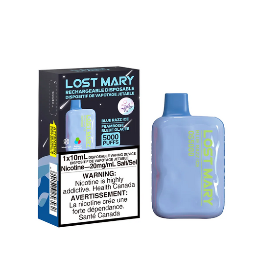 *Excised* RTL - Disposable Vape Lost Mary OS5000 Blue Razz Ice