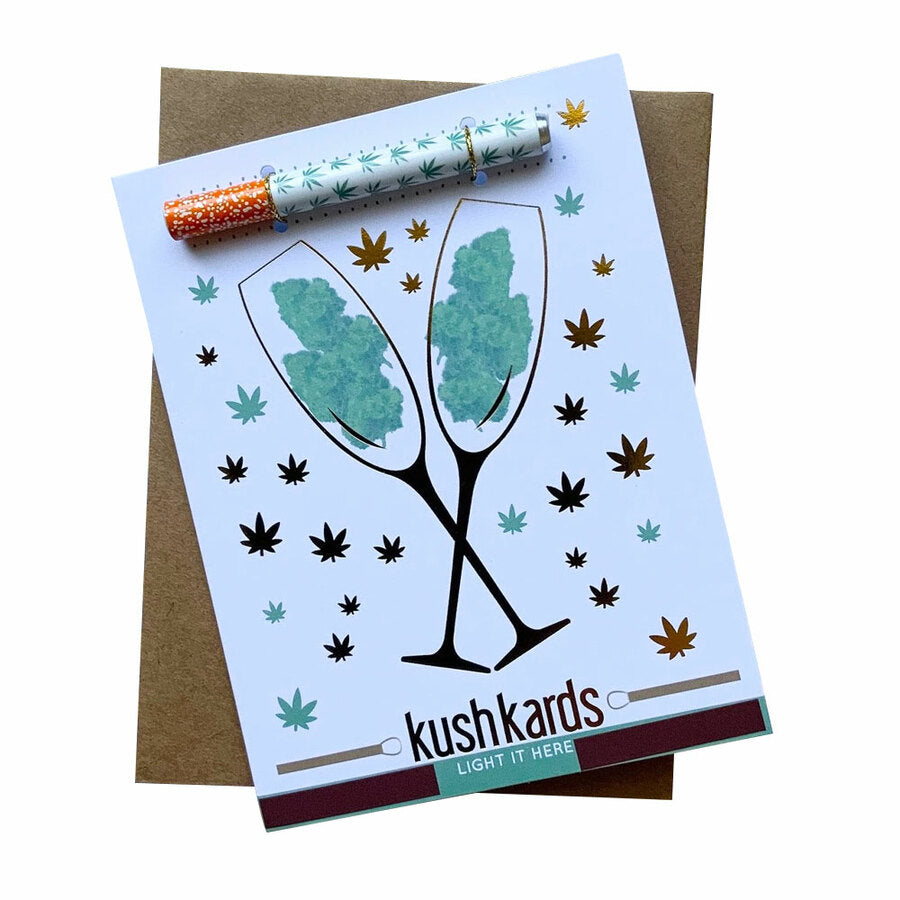 One Hitter Greeting Card - Congrats Champagne Buds | KushKards