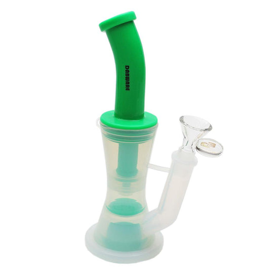 Silicone Bubbler Dabware Platinum 10" Double Perc