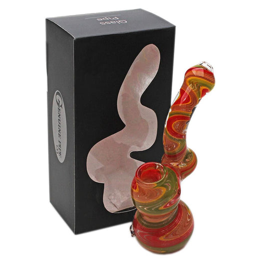 Glass Bubbler Genuine Pipe Co Reversal Stand Up Bubbler Rasta