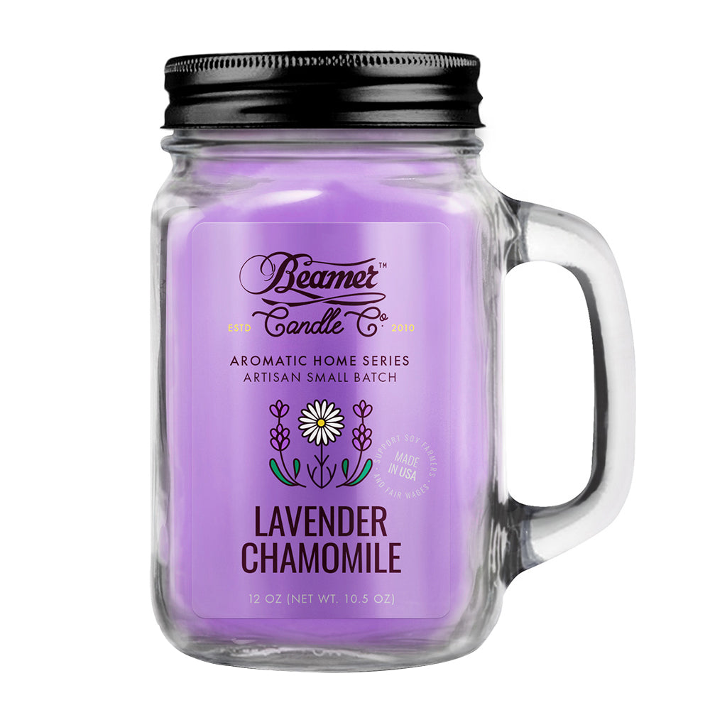 Glass Mason Jar Candle | 12oz | Aromatic Home Series | Beamer Candle Co.
