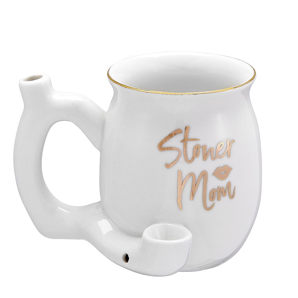 Ceramic Mug w/Pipe - Stoner Mom White | Premium Roast & Toast