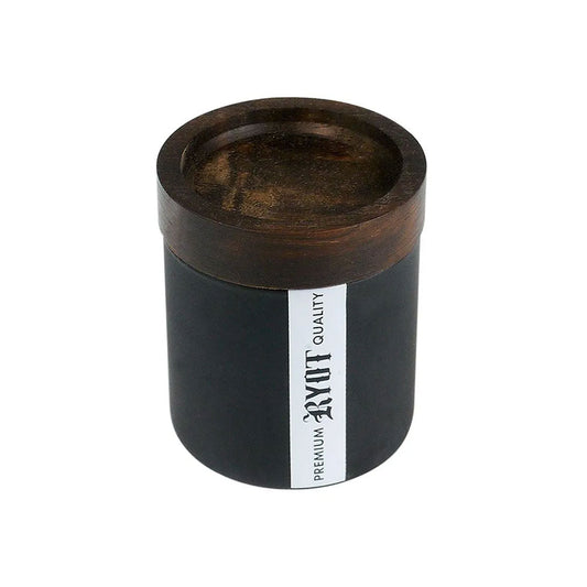 Black Jar w/Silicone Seal & Walnut Tray | RYOT