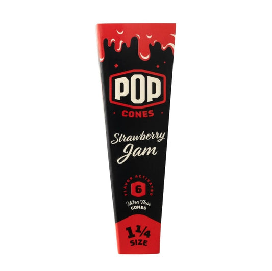 RTL - Pre-Rolled Cones Pop 1.25 6pk Strawberry Jam Flavor Tip