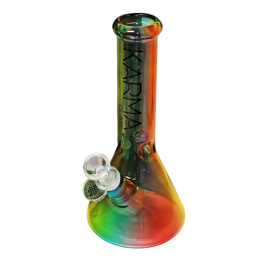 Glass Bong Karma 9" Beaker Toned Rasta