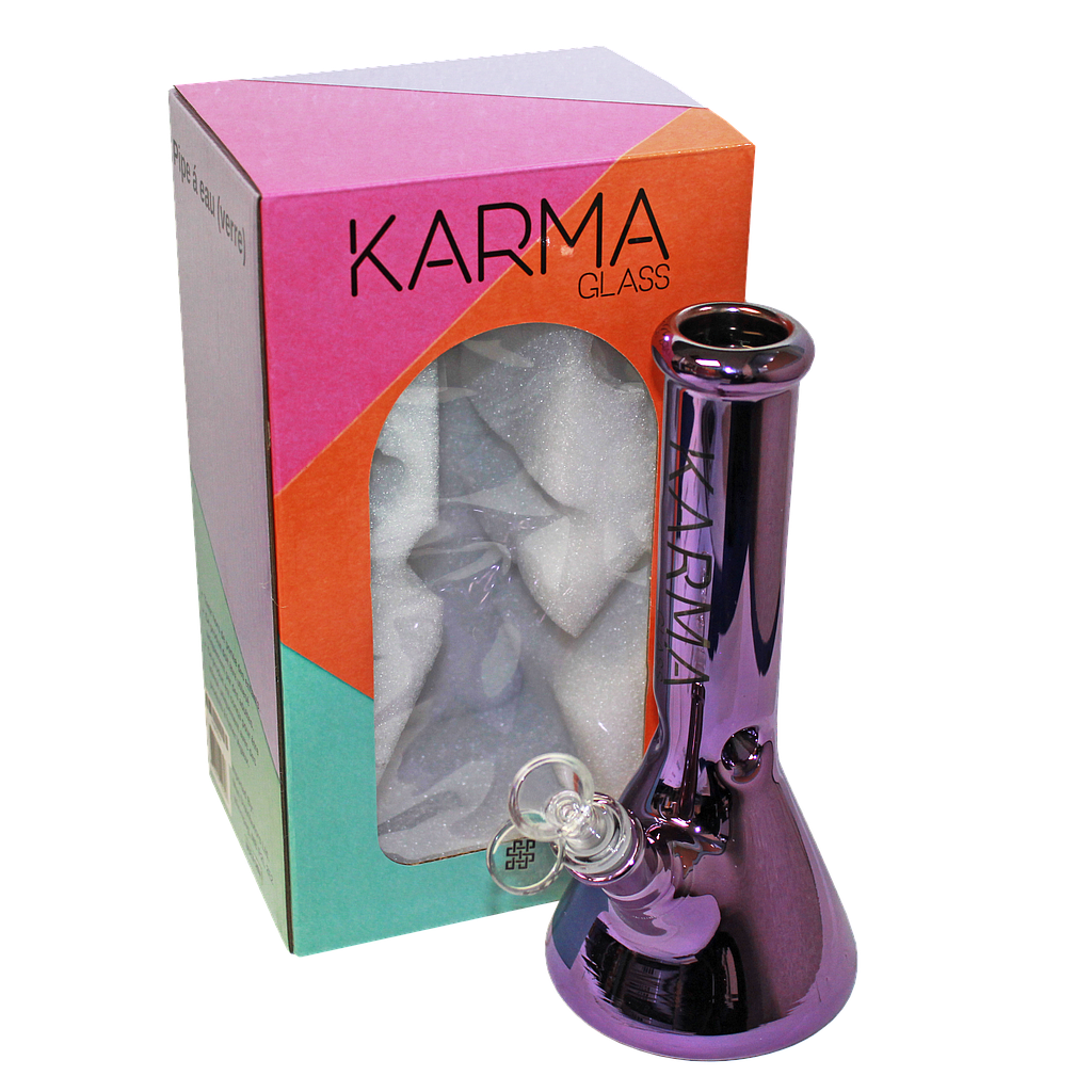 Glass Bong Karma 9" Beaker Metallic