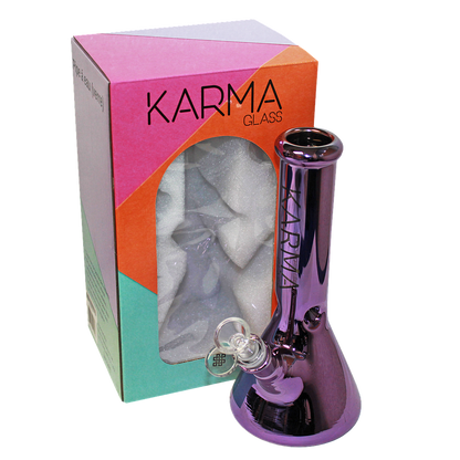 Glass Bong Karma 9" Beaker Metallic